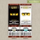 Personalized Lego NinjaGo Birthday Ticket Invitation - Set 2